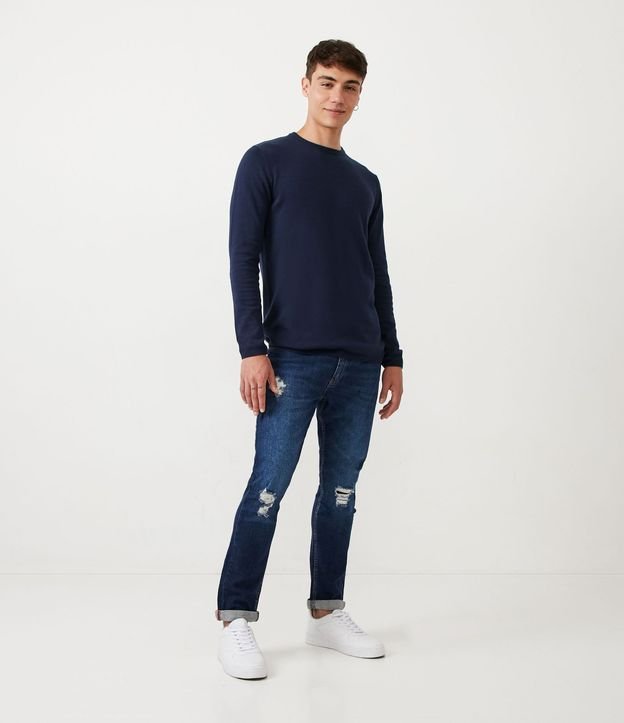 Pantalón Jean Skinny con Desgastes