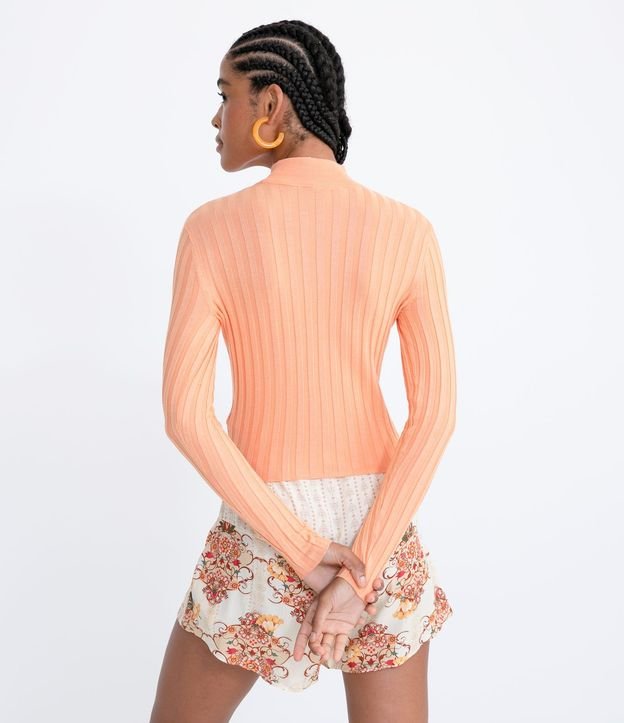 Blusa de Punto Acanalado con Cuello Alto y Manga Larga 2
