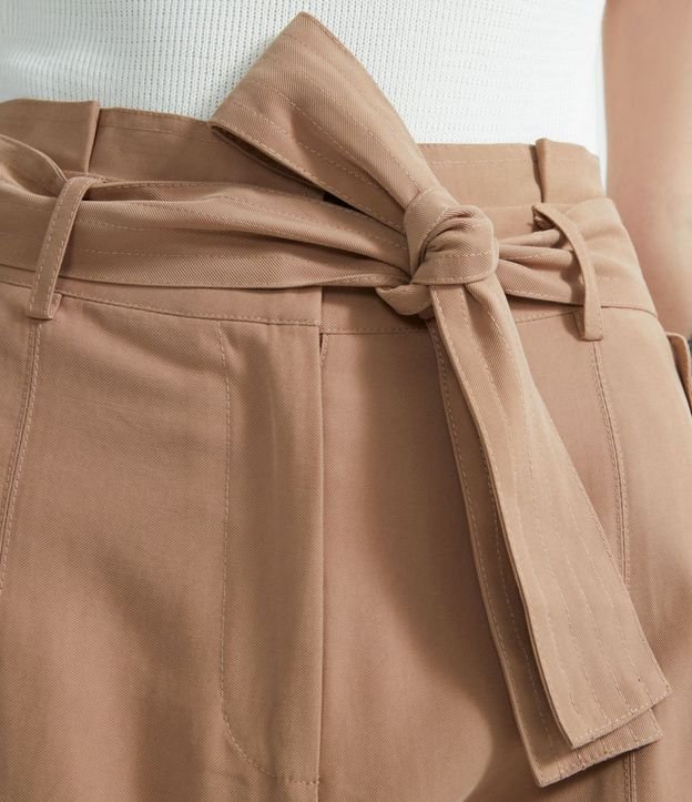 Pantalón Cargo en Poliviscosa con Cinturón y Bolsillos 3