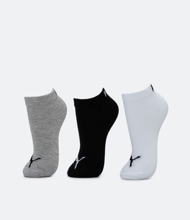 Kit 03 Pares de Medias Infantiles Caña Corta Puma- Talle 25 al 39