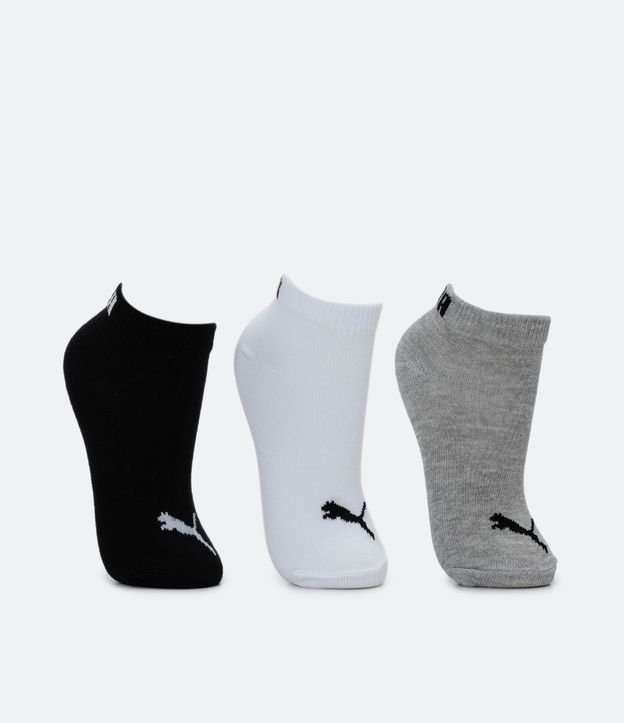 Kit 03 Pares de Medias Infantiles Caña Corta Puma- Talle 25 al 39 2