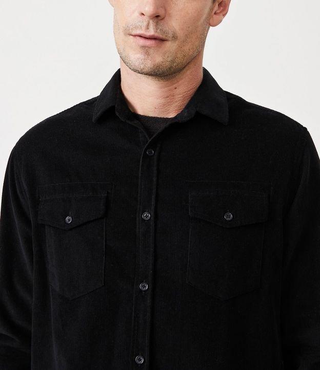 Camisa en Terciopelo con Bolsillos Delanteros 4