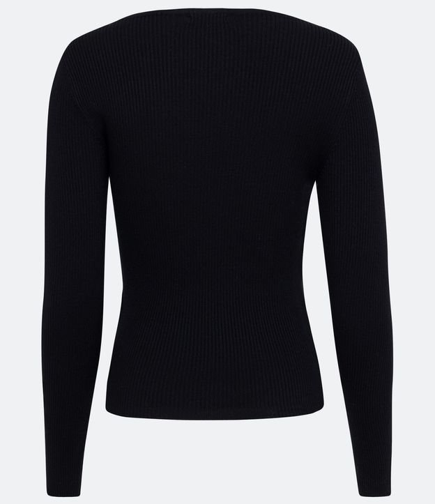 Blusa de Punto Acanalado con Cuello Barco y Mangas Largas 2