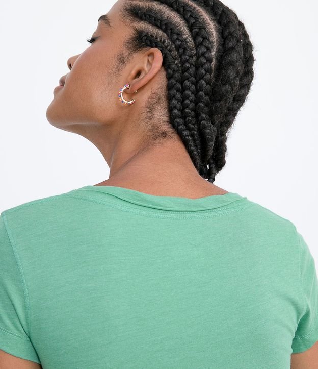 Blusa Básica en Algodón con Manga Corta y Bolsillo Pequeño 4