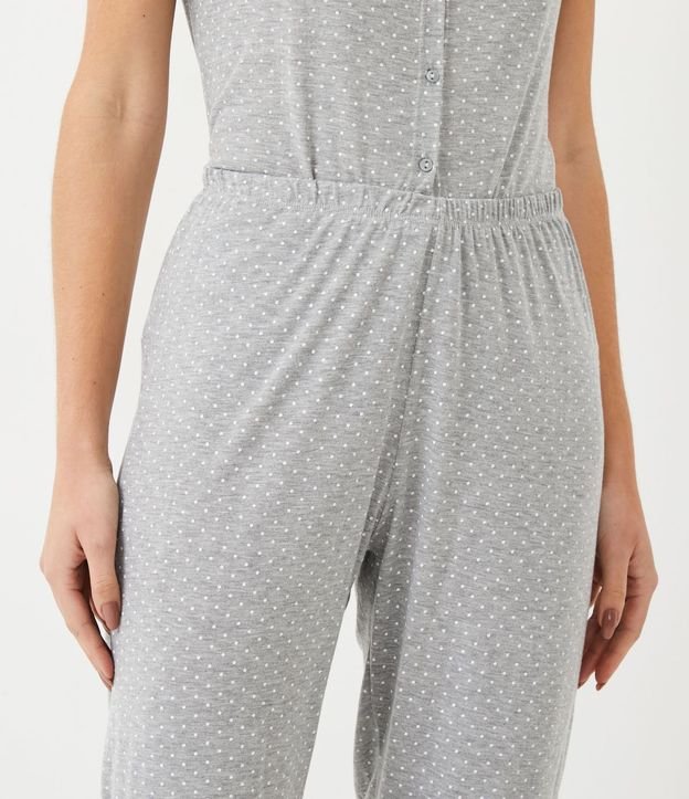 Pijama en Viscolycra con Blusa Manga Corta y Pantalón Capri