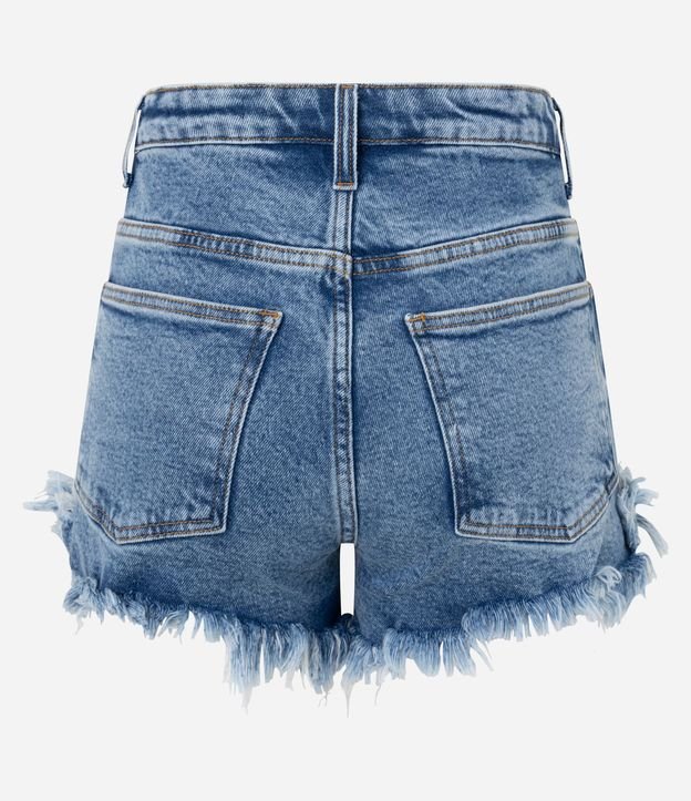 Short Hot Pants en Jeans con Bajo Deshilachado 8