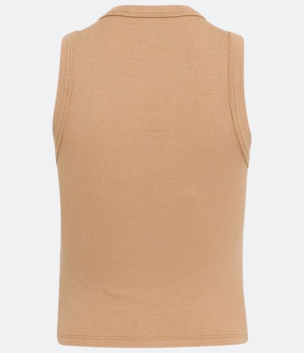 Blusa Cropped sin Manga en Ribana con Cuello Redondo 7