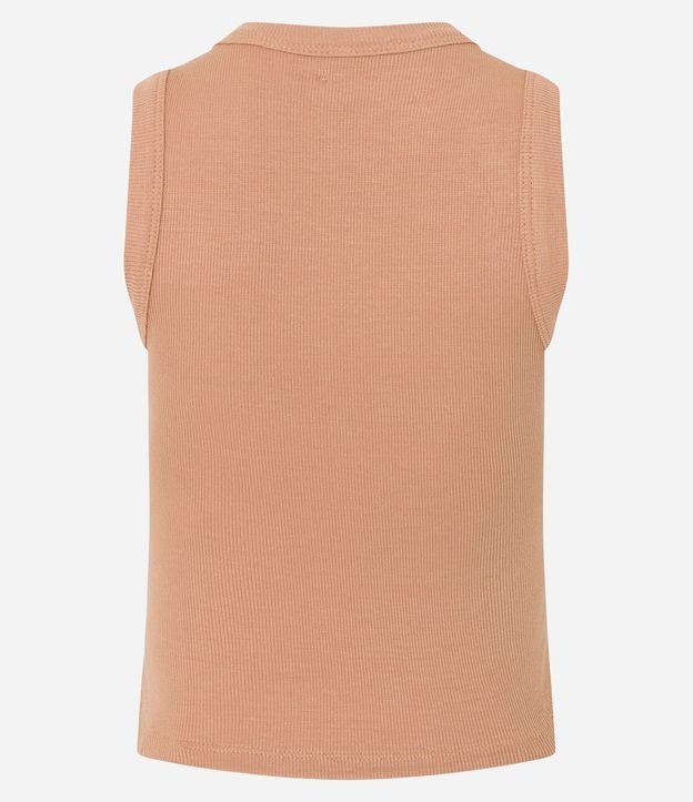 Blusa Cropped sin Manga en Ribana con Cuello Redondo 8
