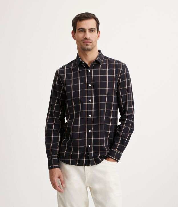 Camisa Cuadrillé Manga Larga en Franela Leviana