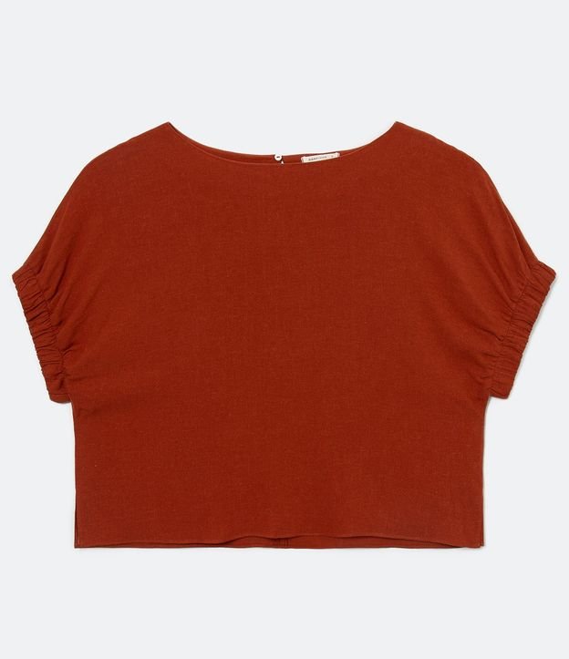 Blusa Manga Corta Abullonada sin Sisa en Viscolino