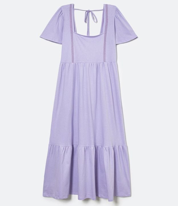 Vestido Midi en Algodón con Entremedios y Volantes Marias 5
