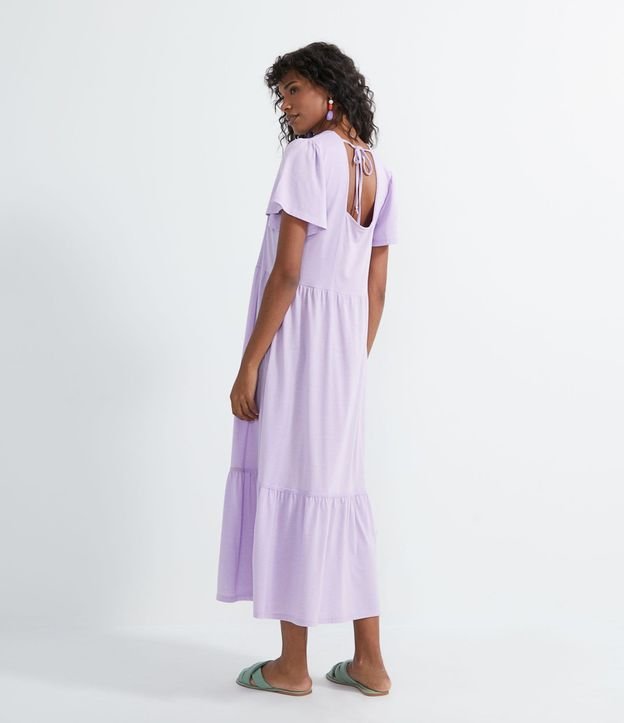 Vestido Midi en Algodón con Entremedios y Volantes Marias 2