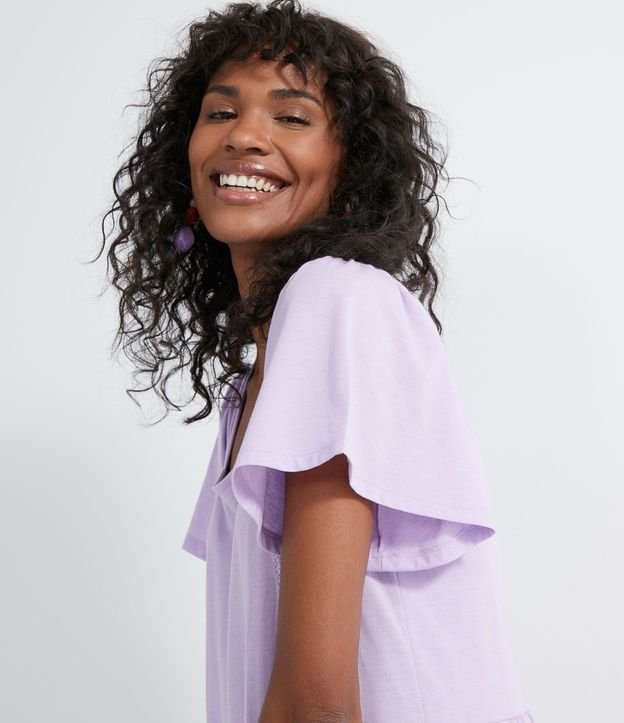 Vestido Midi en Algodón con Entremedios y Volantes Marias 3