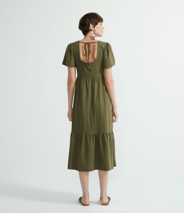 Vestido Midi en Algodón con Entremedios y Volantes Marias 2