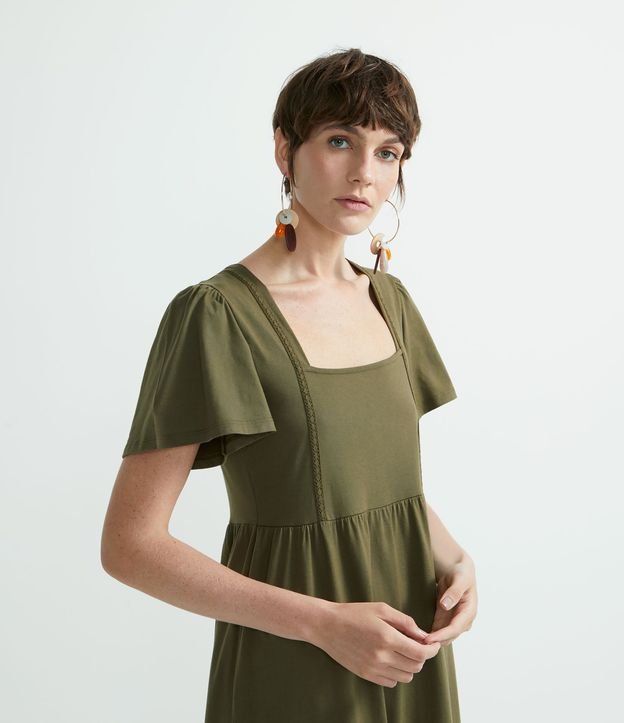 Vestido Midi en Algodón con Entremedios y Volantes Marias 3