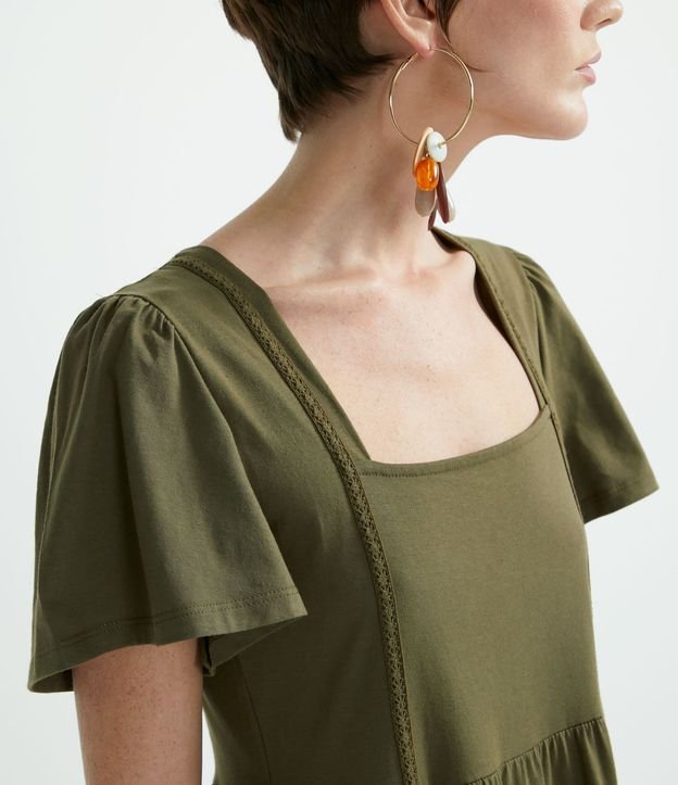 Vestido Midi en Algodón con Entremedios y Volantes Marias 4