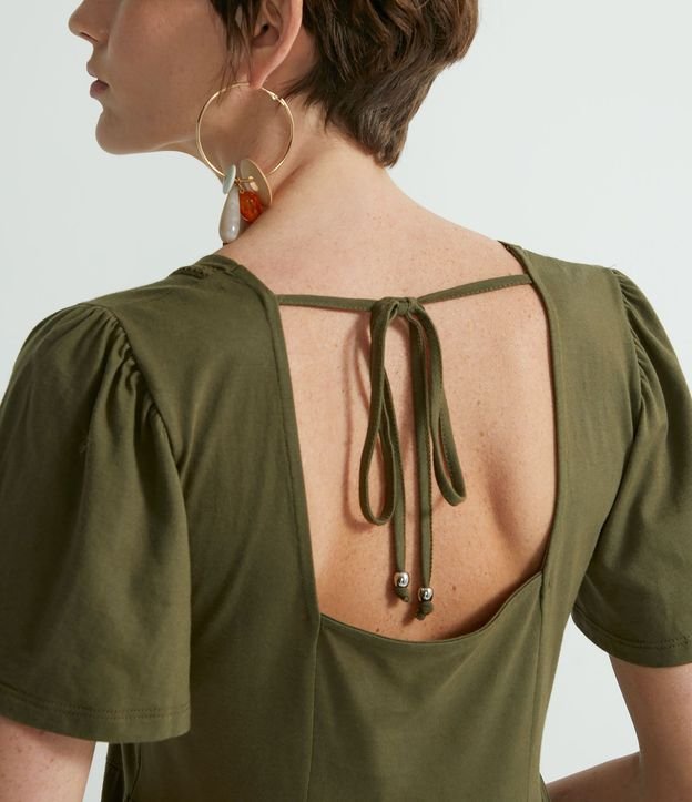Vestido Midi en Algodón con Entremedios y Volantes Marias 5
