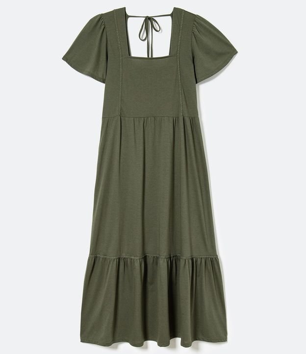 Vestido Midi en Algodón con Entremedios y Volantes Marias 6
