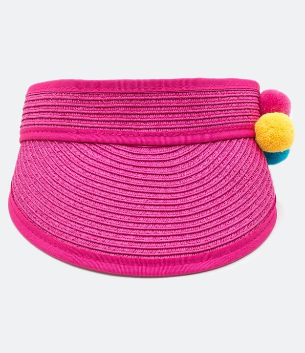 Visera Infantil en Paja con Pompones de Colores - Talle U