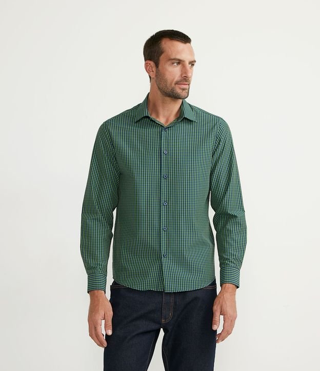 Camisa Manga Larga Slim en Padronaje de Cuadros