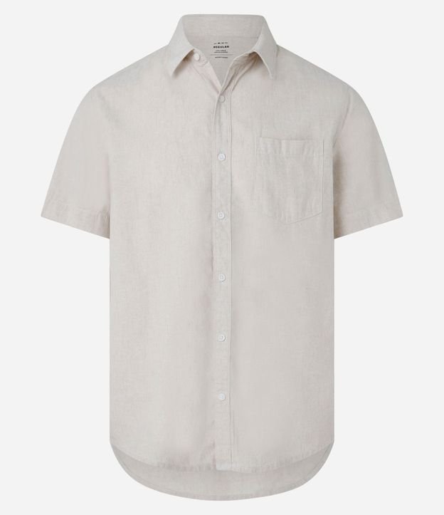 Camisa Comfort Básica en Lino con Bolsillo Delantero 2