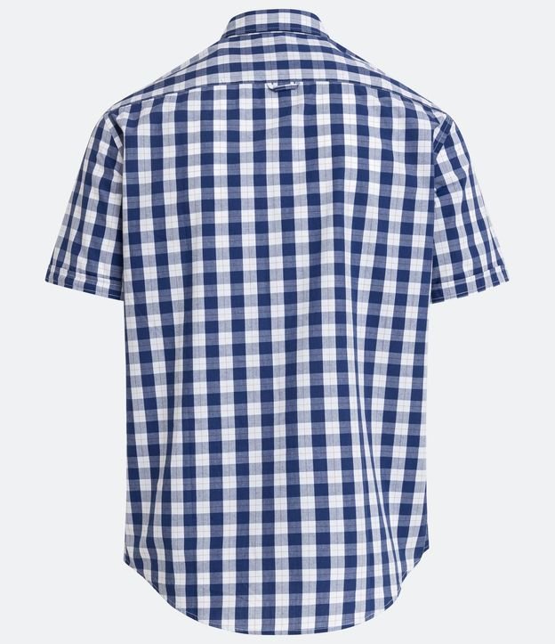 Camisa Manga Corta en Algodón con Estampado de Cuadros 7