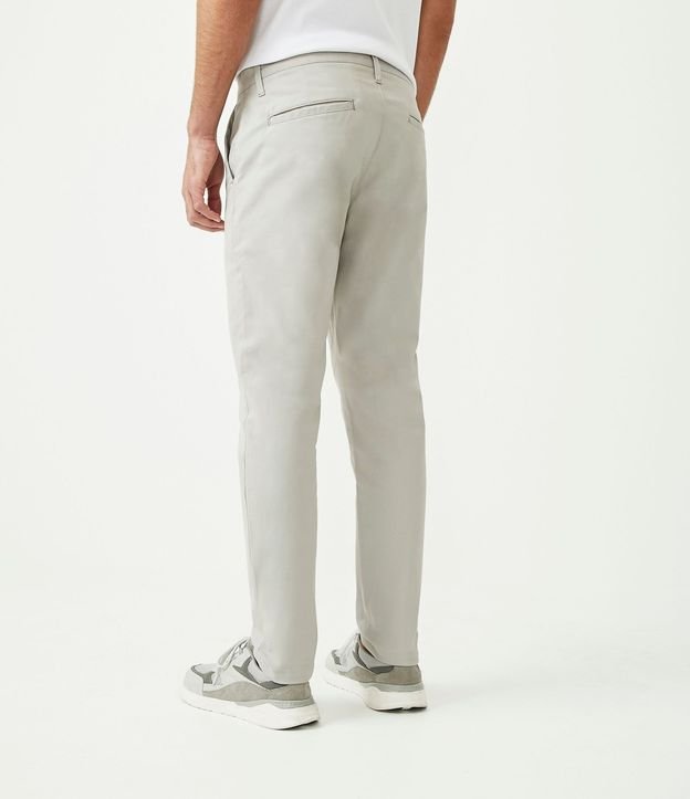 Pantalón Slim Sarjado Cropped Sastrería con Bolsillos 3