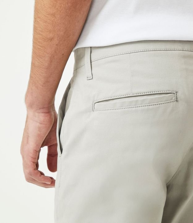 Pantalón Slim Sarjado Cropped Sastrería con Bolsillos 5