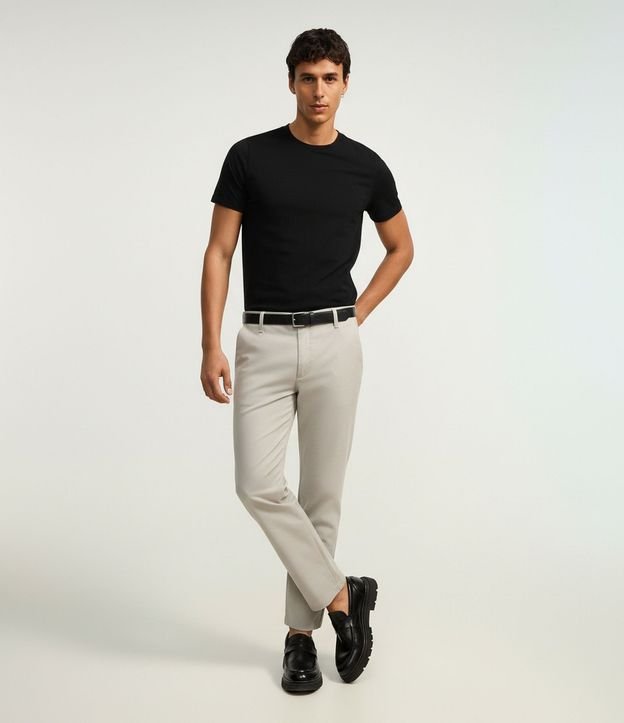 Pantalón Slim Sarjado Cropped Sastrería con Bolsillos 6