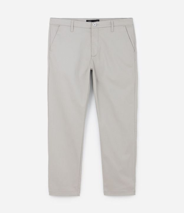 Pantalón Slim Sarjado Cropped Sastrería con Bolsillos 7