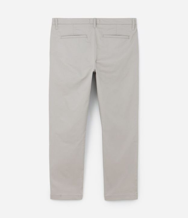 Pantalón Slim Sarjado Cropped Sastrería con Bolsillos 8