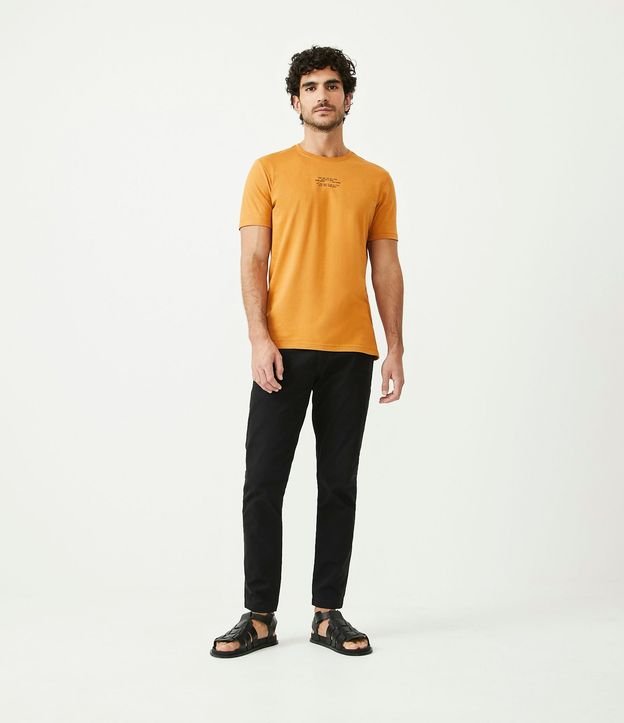 Pantalón Slim Sarjado Cropped Sastrería con Bolsillos