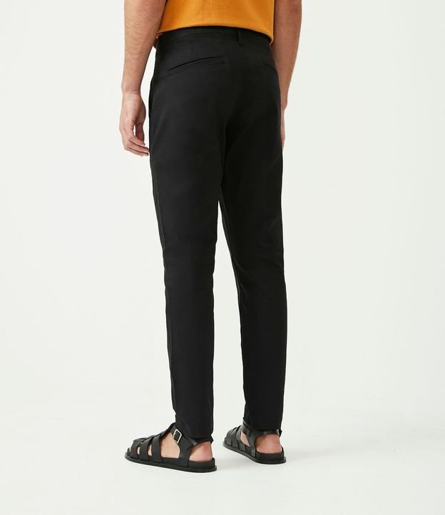 Pantalón Slim Sarjado Cropped Sastrería con Bolsillos 3