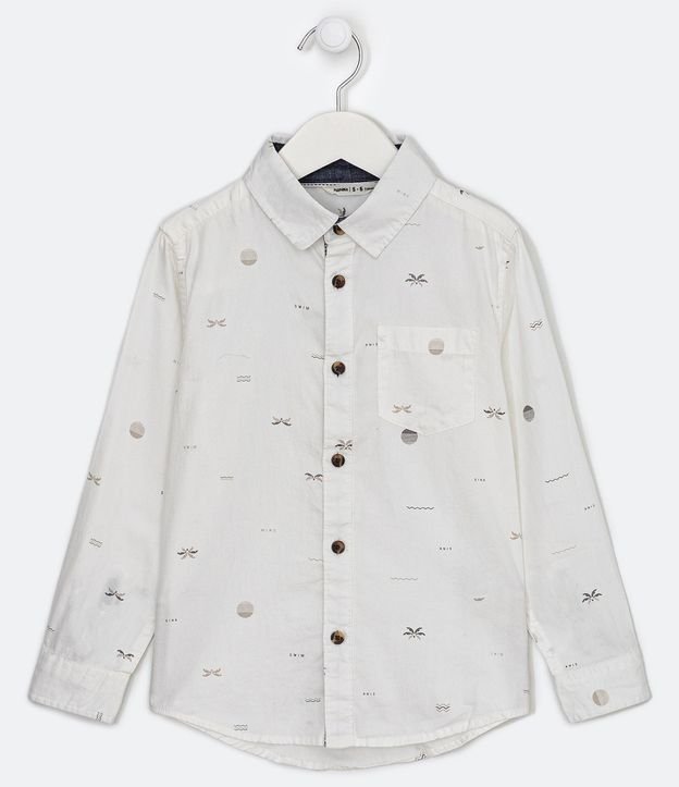 Camisa Infantil con Estampado de Mini Iconos - Talle 5 a 14 años