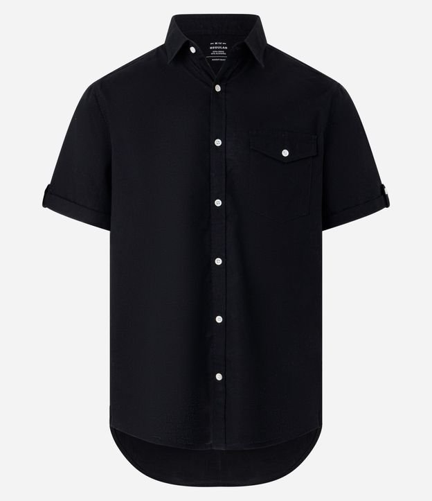 Camisa Comfort en Lino con Bolsillo y Dobra en la Manga 4
