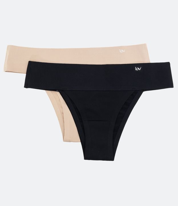 Kit con 2 Bombachas Bikini con Cintura Ancha