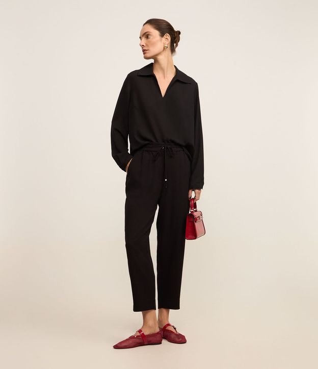 Pantalón Fluido con Cintura Elástica y Lazo