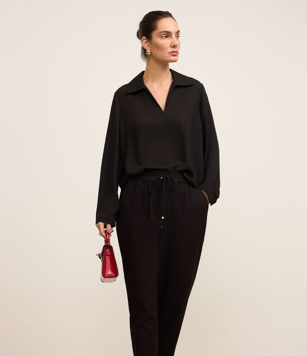 Pantalón Fluido con Cintura Elástica y Lazo 3