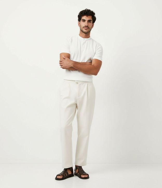 Camisa Polo Slim en Piquet Texturizado con Cuello Polo