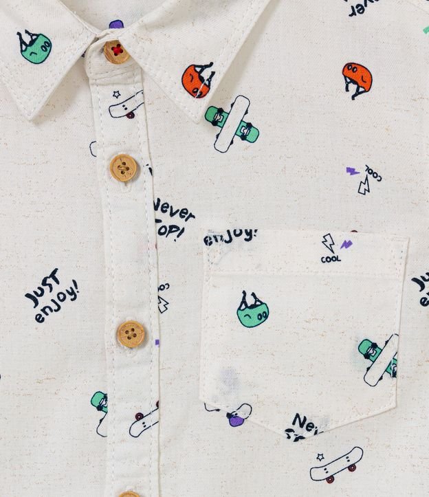 Camisa Infantil Manga Corta con Estampado de Mini Íconos Skate - Tam 1 a 5 años 3
