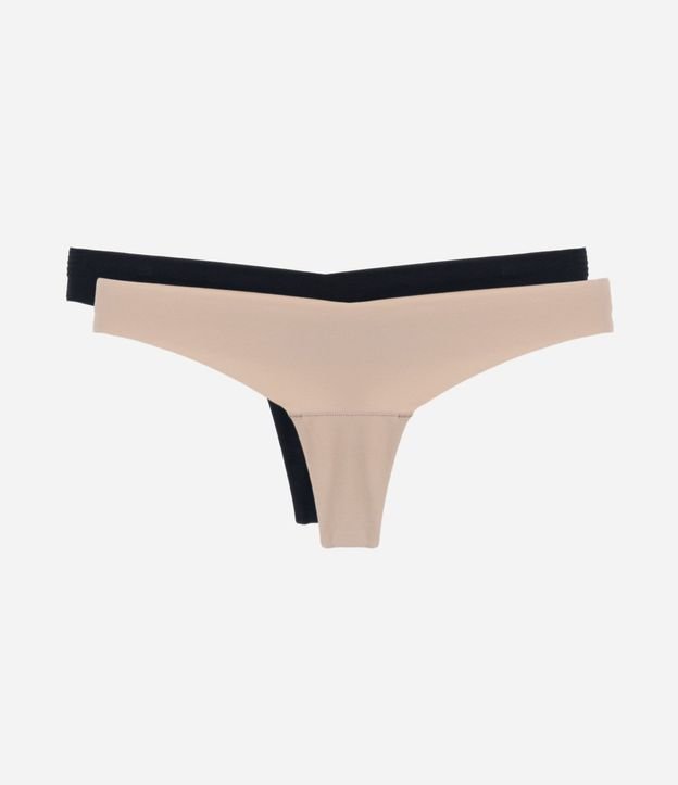 Kit 02 Bombachas Bikini Tanga en Microfibra con Corte a Laser