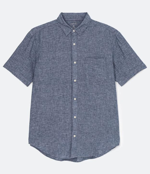 Camisa Comfort Básica en Lino con Bolsillo Delantero 5