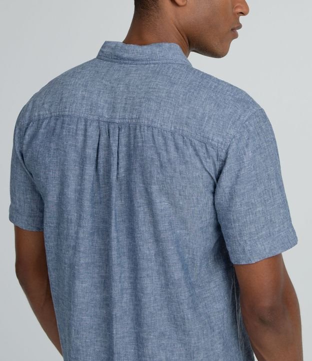 Camisa Comfort Básica en Lino con Bolsillo Delantero 4