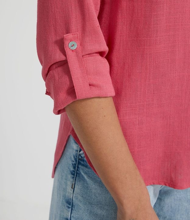 Camisa en Viscolino con Abotonado y Barra Mullet 3