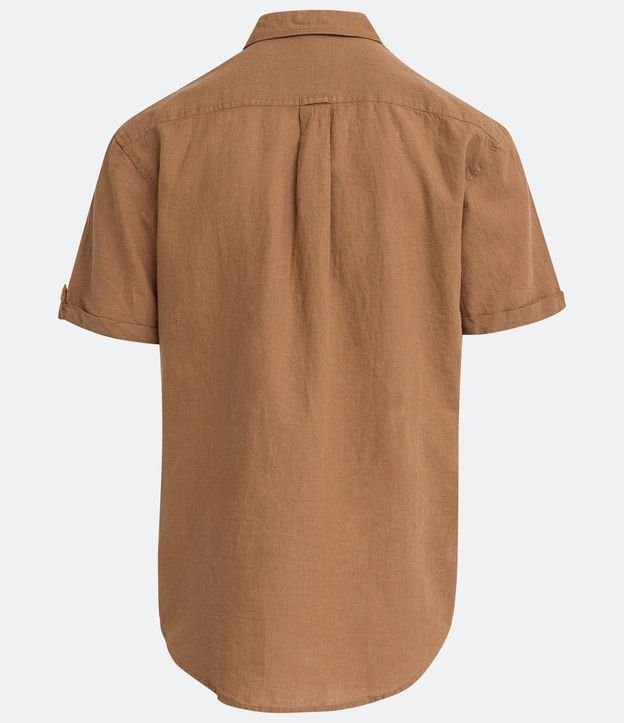 Camisa Comfort en Lino con Bolsillo y Dobra en la Manga 7
