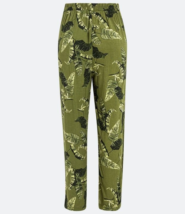 Pantalón Fluido en Viscosa con Estampa de Hojas 6
