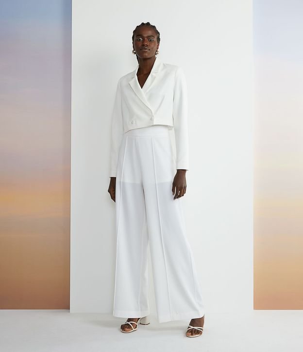 Pantalón Pantalona en Crepé con Friso Delantero 6
