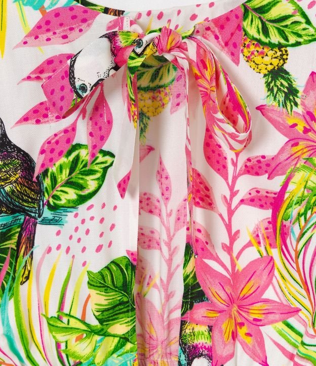 Mono Infantil en Viscosa Estampado Floral y Tucanes - Talle 5 a 14 años 4