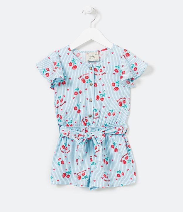 Enterito Infantil Estampado Floral con Amarre - Talle 1 a 5 años