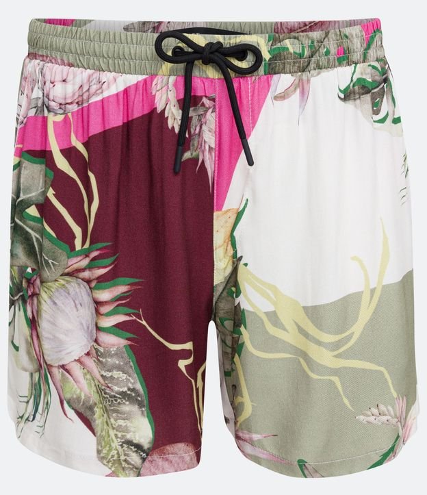 Bermuda en Viscosa con estampadodo Floral Patchwork 6